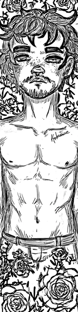 Free colorable bookmarks of a sad shirtless man
